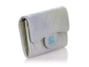 Chanel Gray-Green Ombre Metallic Quilted Goatskin Classic Card Holder