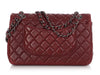 Chanel Medium/Large Burgundy Quilted Lambskin Classic Double Flap