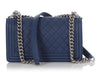 Chanel Old Medium Navy Quilted Caviar Boy Bag