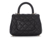Chanel Extra Mini Black Quilted Caviar Coco Handle TPM