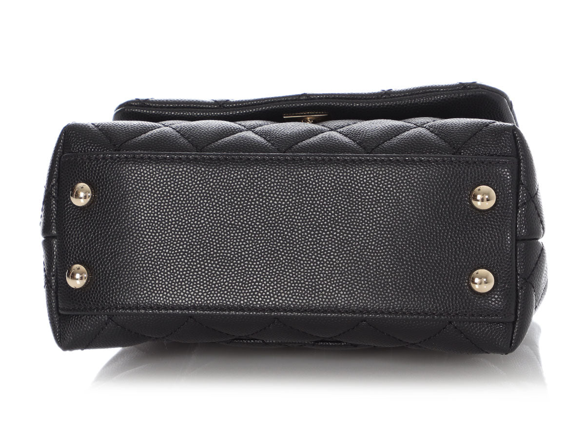 Chanel Extra Mini Black Quilted Caviar Coco Handle TPM by Ann's Fabulous Finds