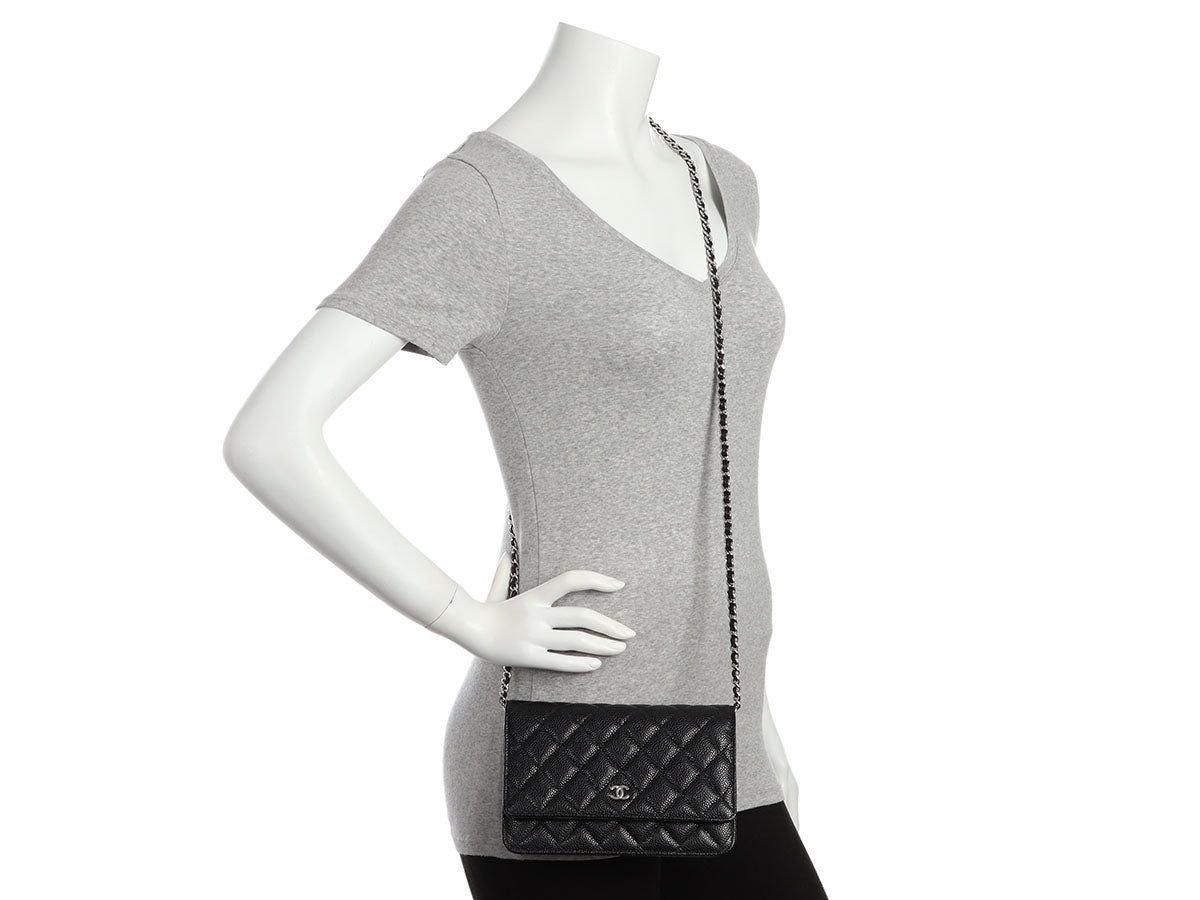 Chanel Black CC Classic Wallet On Chain The Closet #66 Chanel Black CC Classic Wallet On Chain The Closet