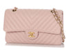 Chanel Medium/Large Light Pink Chevron-Quilted Classic Double Flap