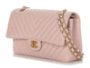 Chanel Medium/Large Light Pink Chevron-Quilted Classic Double Flap