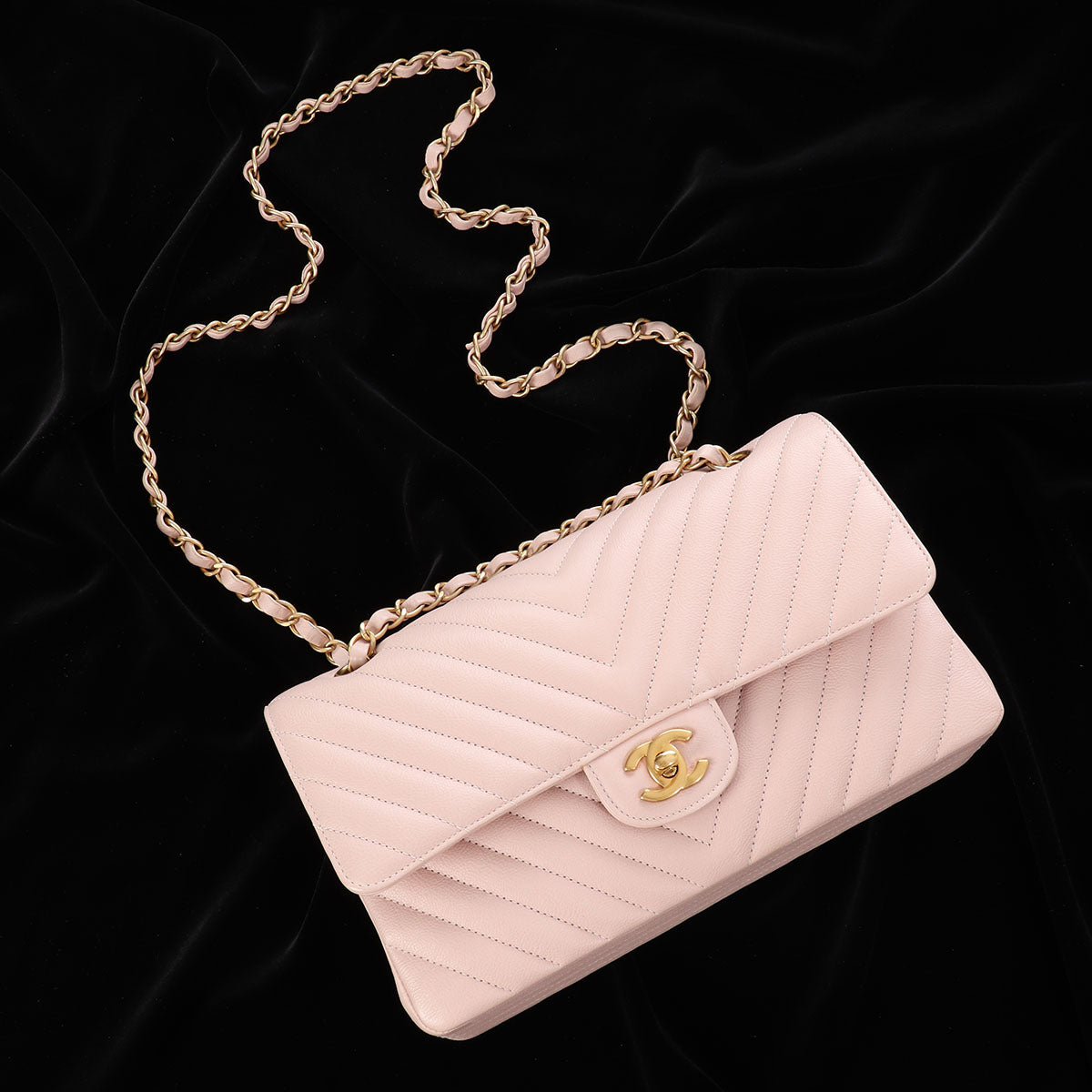 Chanel Classic Double Flap Quilted Medium Pale Pink - US