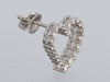 14K White Gold Diamond Open Heart Pierced Earrings