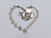 14K White Gold Diamond Open Heart Pierced Earrings
