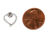 14K White Gold Diamond Open Heart Pierced Earrings