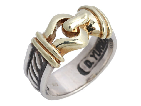 David Yurman Two-Tone Buckle Band Ring