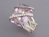 David Yurman Sterling Silver Amethyst and Diamond Wrap Ring 20mm
