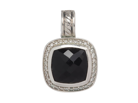 David Yurman Sterling Silver Black Onyx and Diamond Albion Pendant