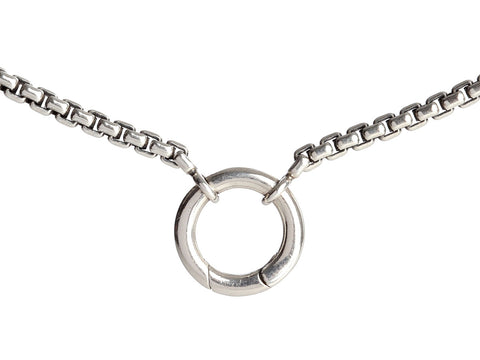 David Yurman Sterling Silver 24” Box Chain Amulet Vehicle Necklace