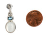 David Yurman Sterling Silver Moonstone and Blue Topaz Pierced Drop Earrings