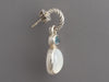David Yurman Sterling Silver Moonstone and Blue Topaz Pierced Drop Earrings