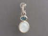 David Yurman Sterling Silver Moonstone and Blue Topaz Pierced Drop Earrings
