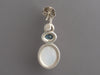 David Yurman Sterling Silver Moonstone and Blue Topaz Pierced Drop Earrings