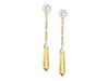 Platinum Diamond and Citrine Pierced Drop Earrings