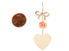 Emily and Ashley 14K Yellow Gold Coral Bow and Heart Pierced Drop Earrings