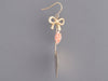 Emily and Ashley 14K Yellow Gold Coral Bow and Heart Pierced Drop Earrings