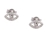 Bony Levy 18K White Gold and Diamond Tiny Evil Eye Earrings