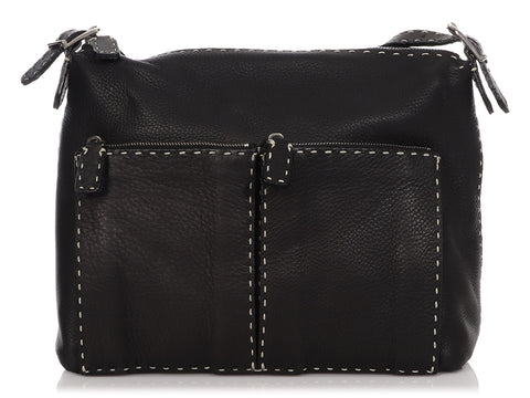 Fendi Black Selleria Crossbody Bag