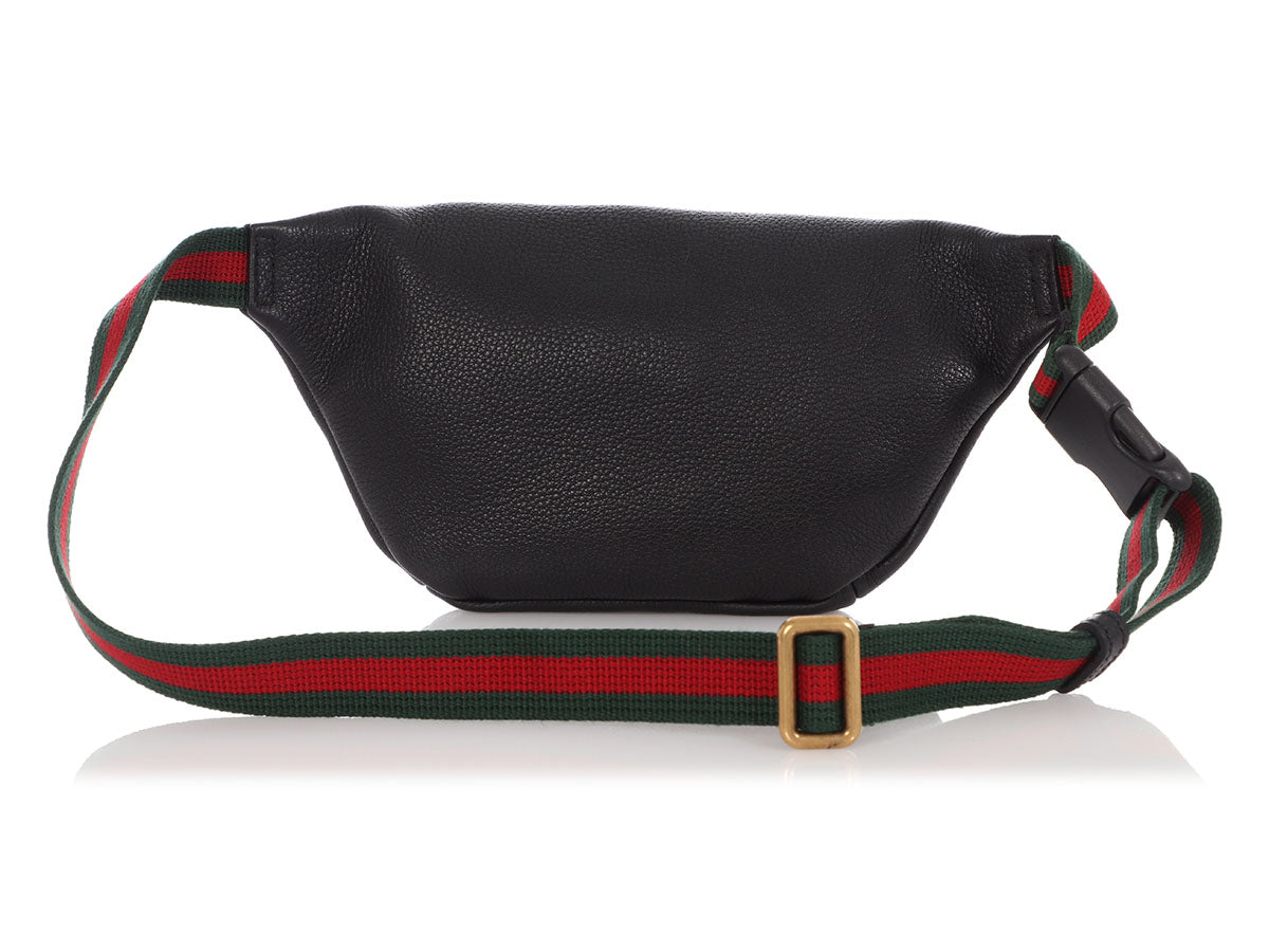 Authentic GUCCI GG Logo Black Leather Bag with Strap – AuthenticFab