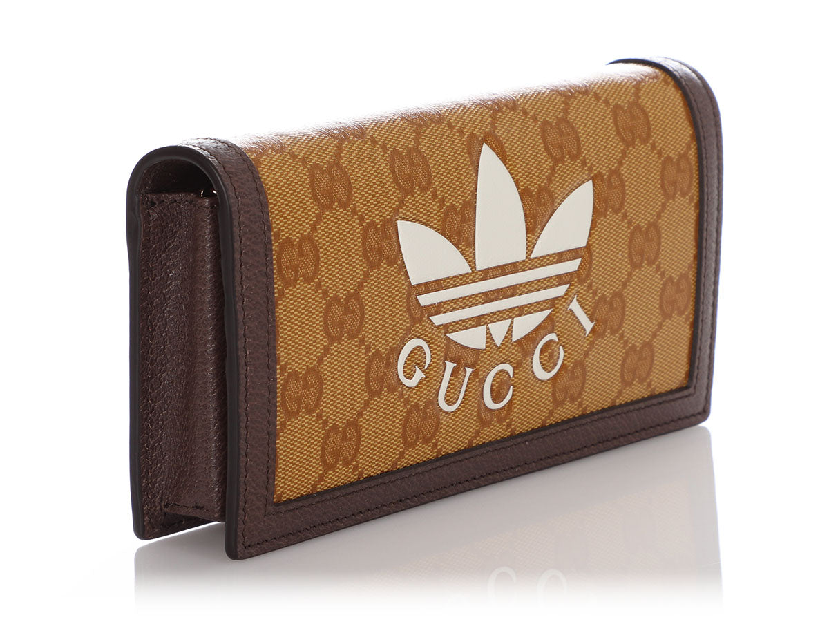 Gucci x Adidas GG Monogram Crystal Canvas Wallet on Chain