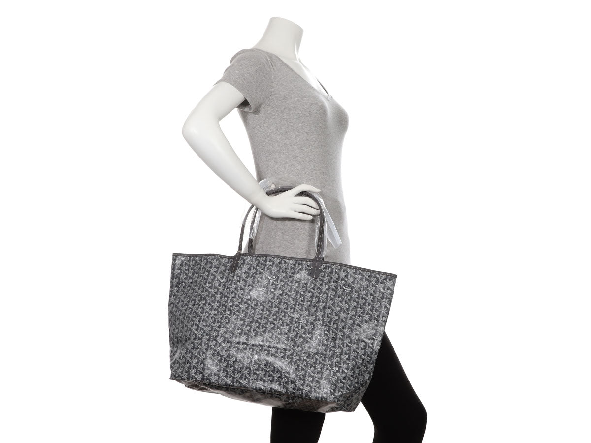 GOYARD SAINT-LOUIS GM SHOPPING BAG IN GRAY CANVAS - 100999 Grey Cloth  ref.855299 - Joli Closet