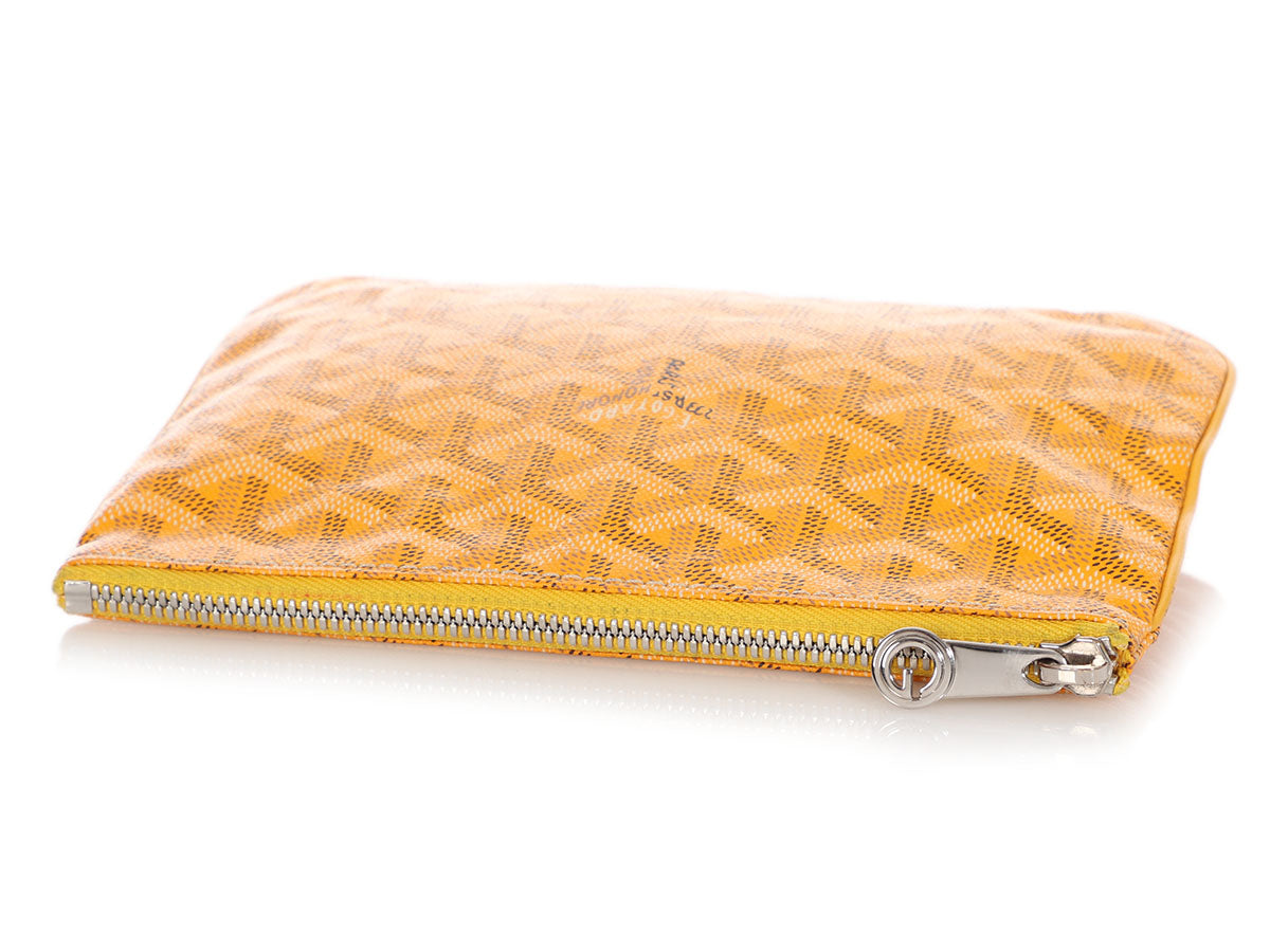 Goyard Senat Pouch MM Yellow in Canvas/Calfskin with Palladium-tone - US