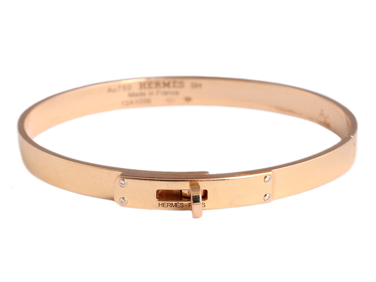 Hermes Sterling Silver and 18K Rose Gold Confettis Bracelet