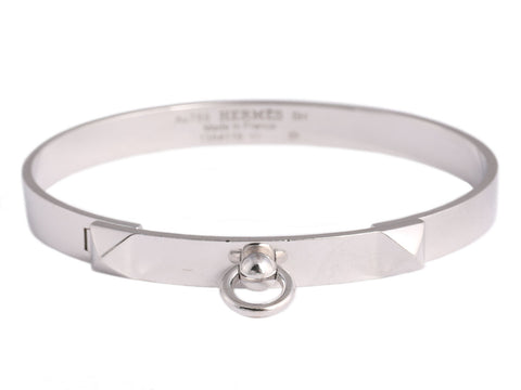 Hermès 18K White Gold Collier de Chien CDC Bracelet