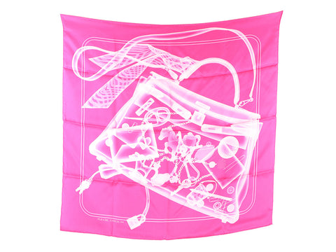 Hermès Pink Please, Check-In Silk Scarf 70cm