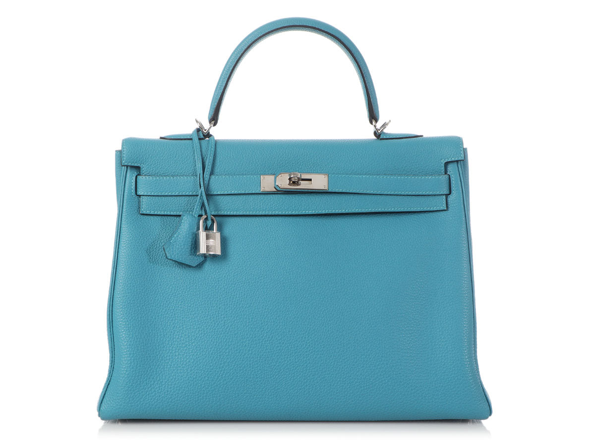 Hermès Turquoise Togo Kelly 35 by Ann's Fabulous Finds