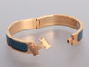 Hermès Narrow Dark Blue Clic-Clac Bracelet PM