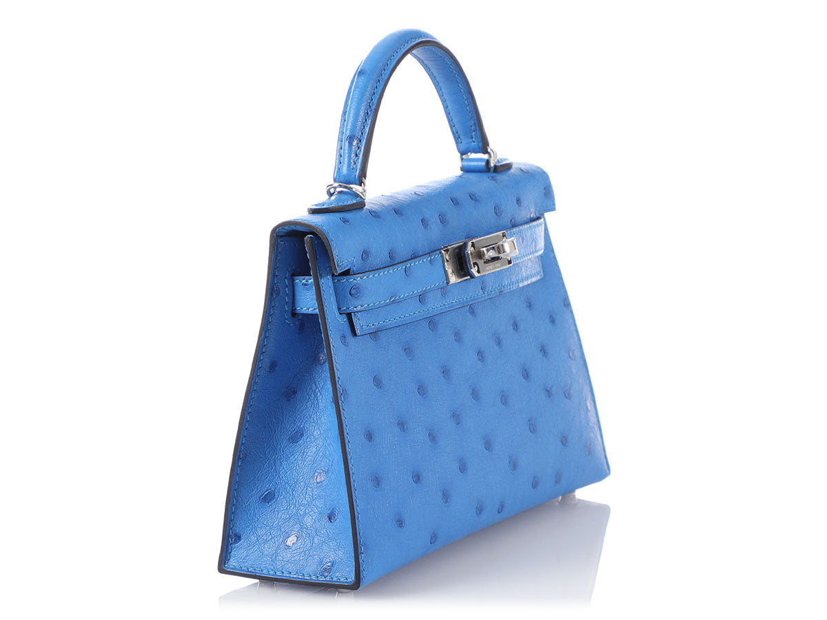 Hermès Mini Bleu Bleuet Ostrich Kelly 20 - Main Image