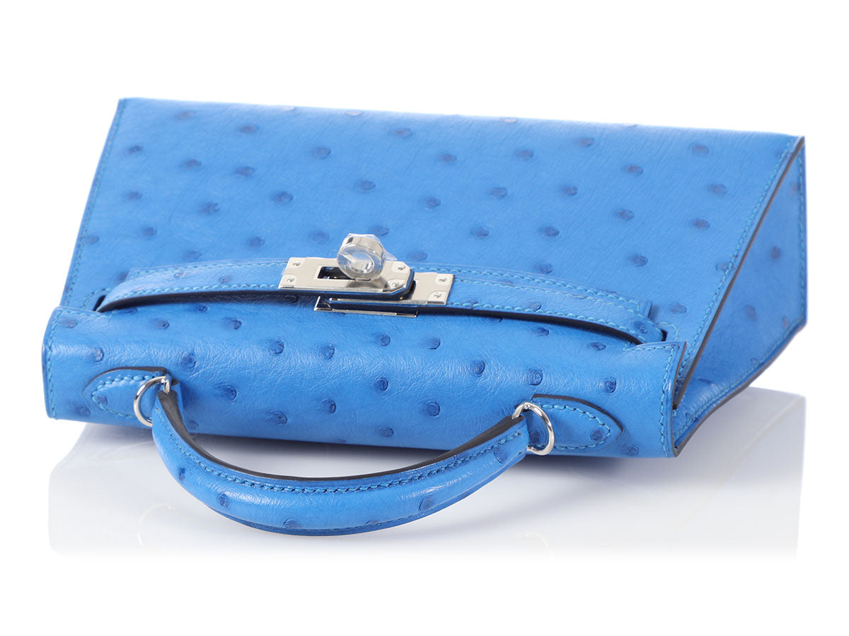 Hermès Mini Kelly Sellier 20 In Bleu Sapphire, Bleu France And