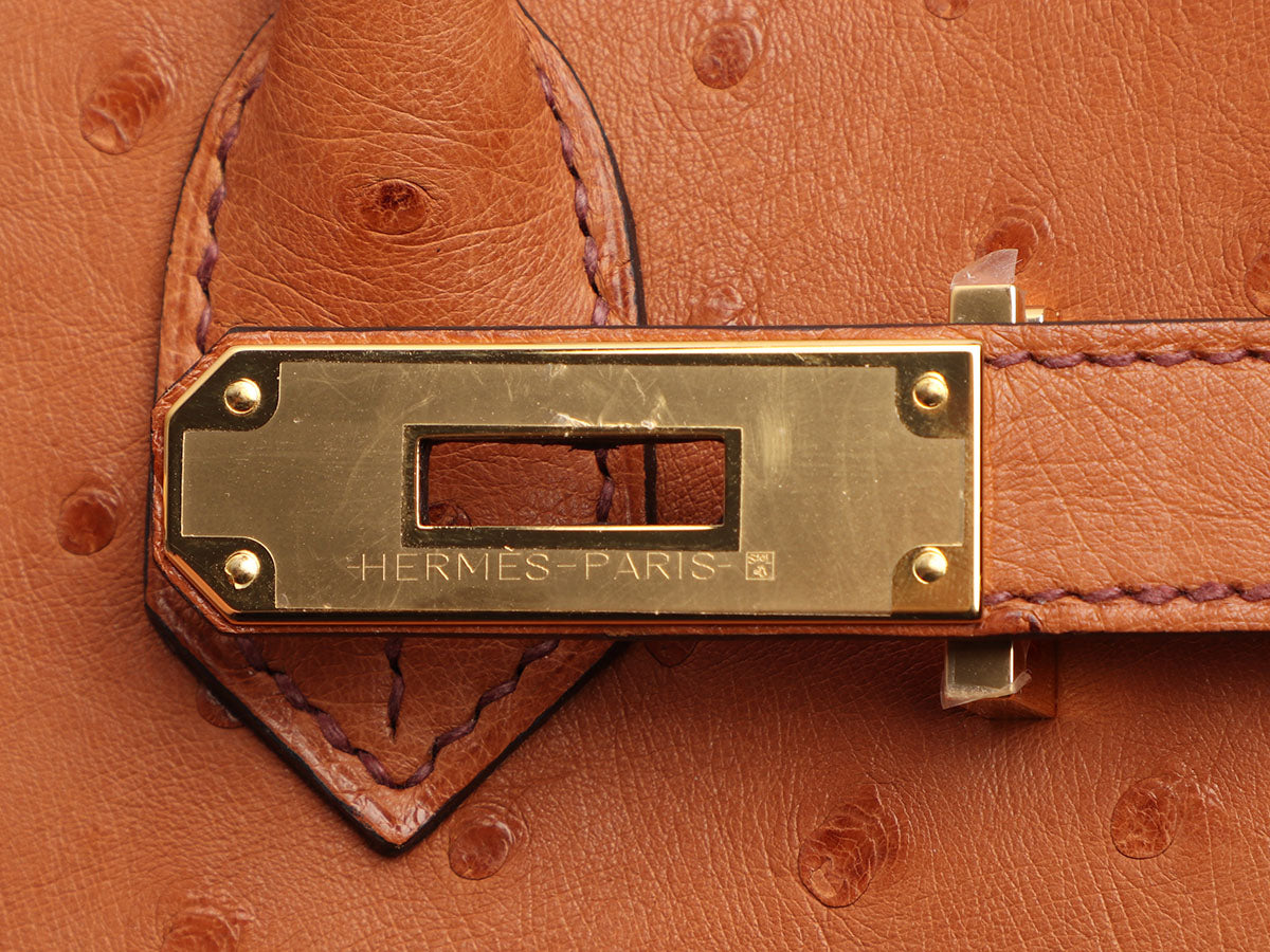 Hermès Birkin 30 Cognac Ostrich Gold Hardware GHW