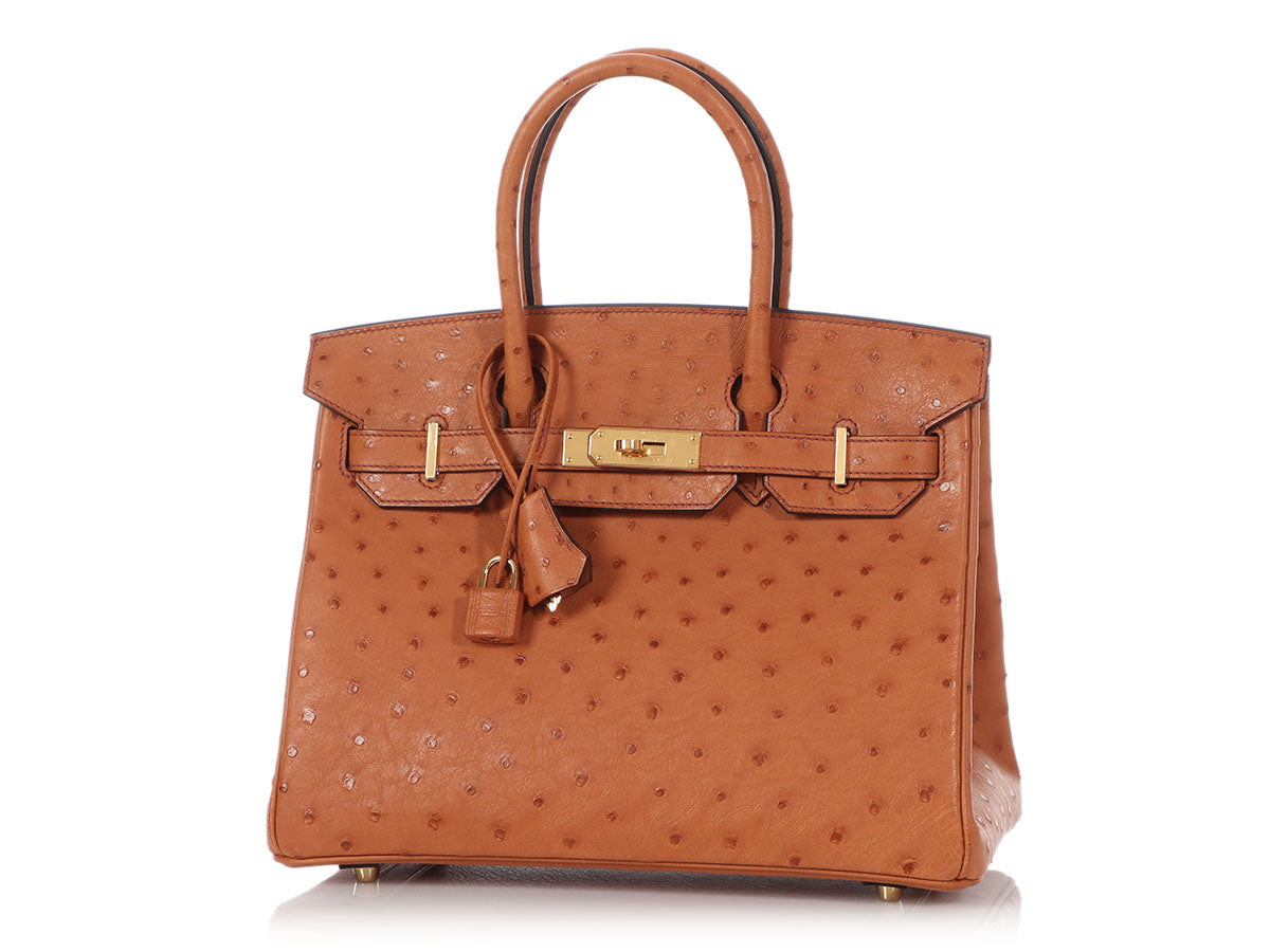 COGNAC OSTRICH BIRKIN 30 WITH GOLD HARDWARE HERMÈS, 2011