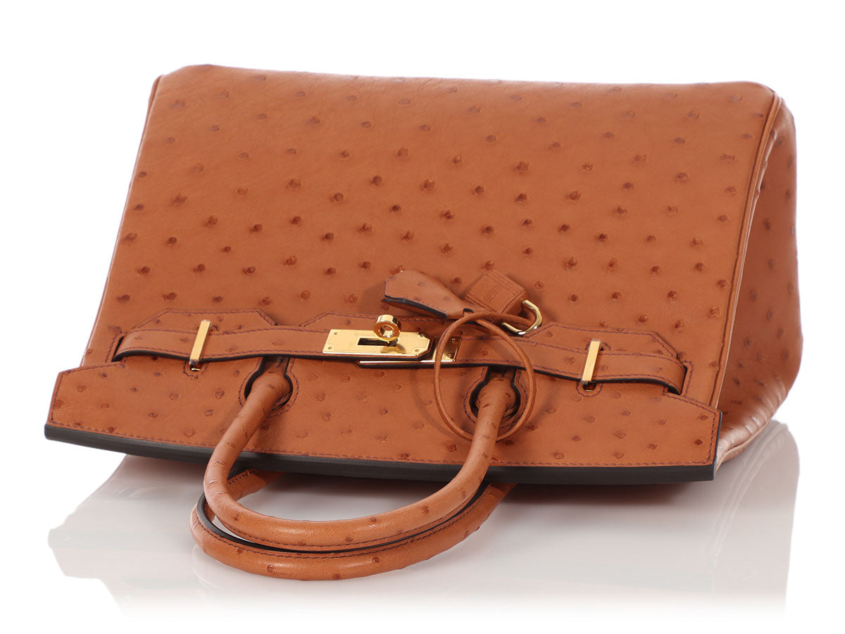 hermes cognac ostrich