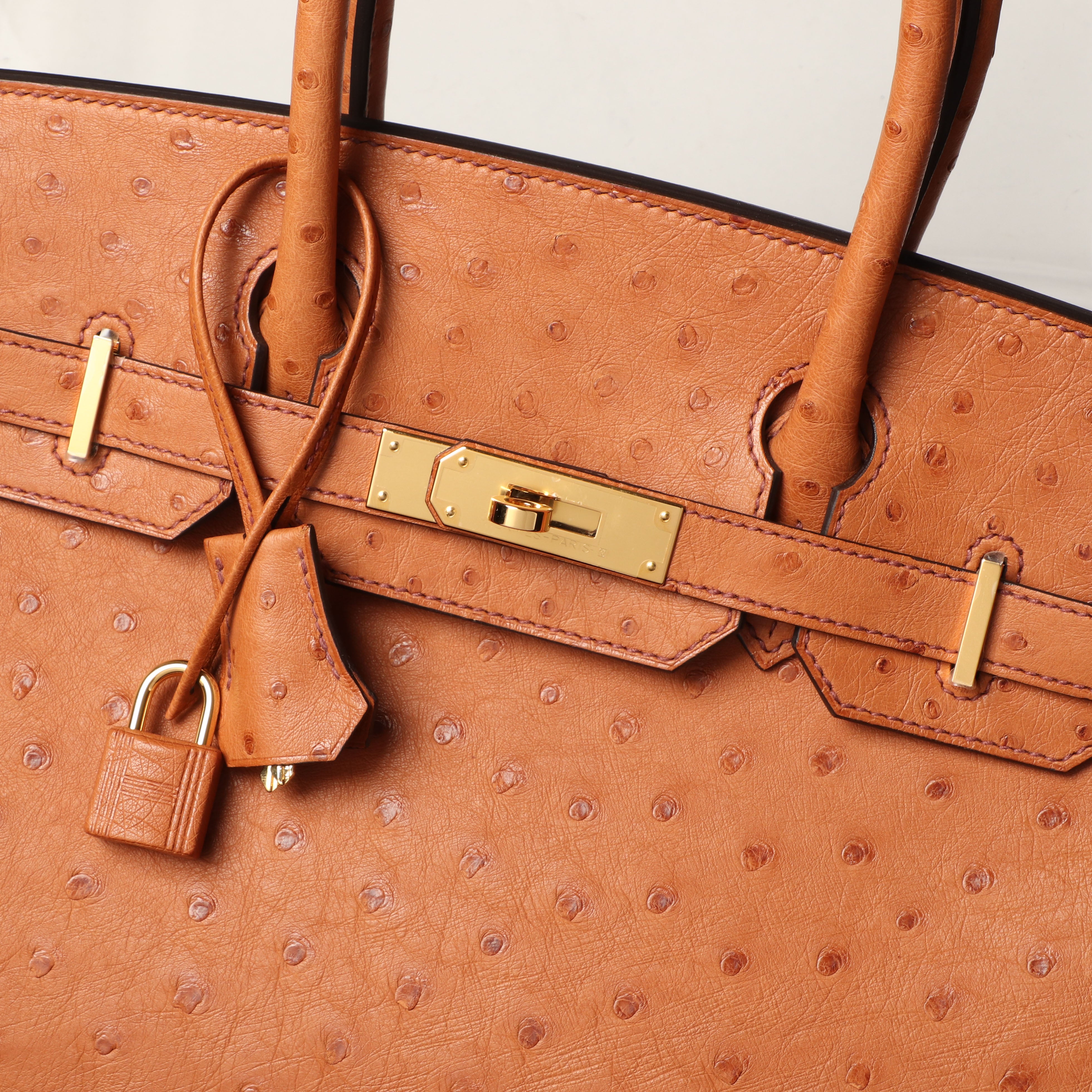 Birkin 30 ostrich handbag Hermès Pink in Ostrich - 24260601