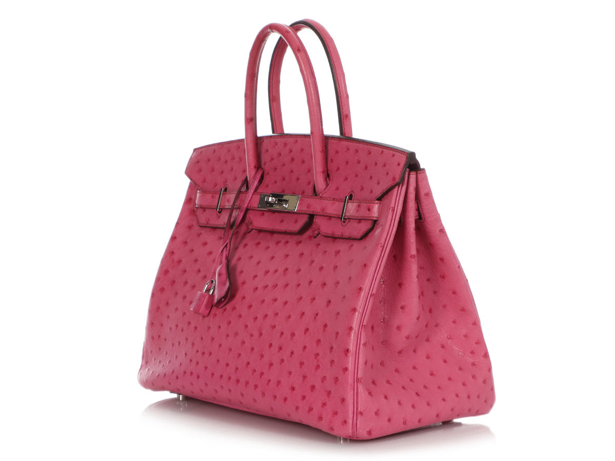 HERMES BIRKIN BAG 35CM OSTRICH LEATHER PINK FUSCHIA JaneFinds, 1stdibs.com