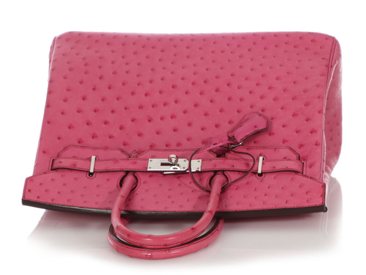 Birkin 35 ostrich handbag Hermès Pink in Ostrich - 26134541