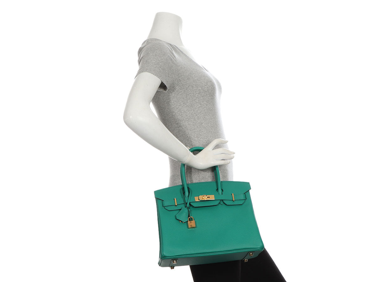 Hermès Birkin 30 In Vert Jade Epsom With Gold Hardware in Green