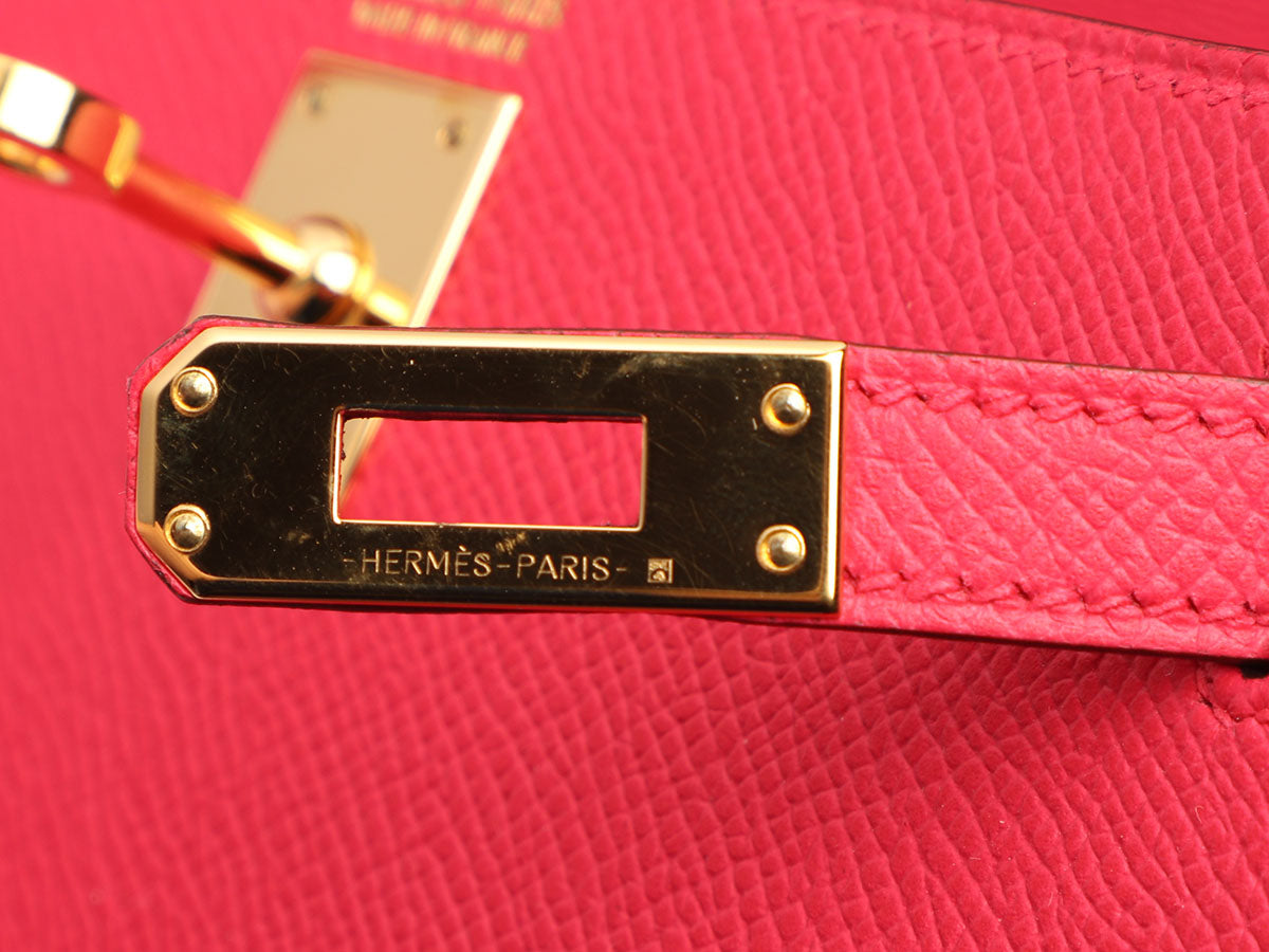 HERMèS MINIKELLY II I6 ROSE EXTREME EPSOM LEATHER GOLD HARDWARE – SukiLux