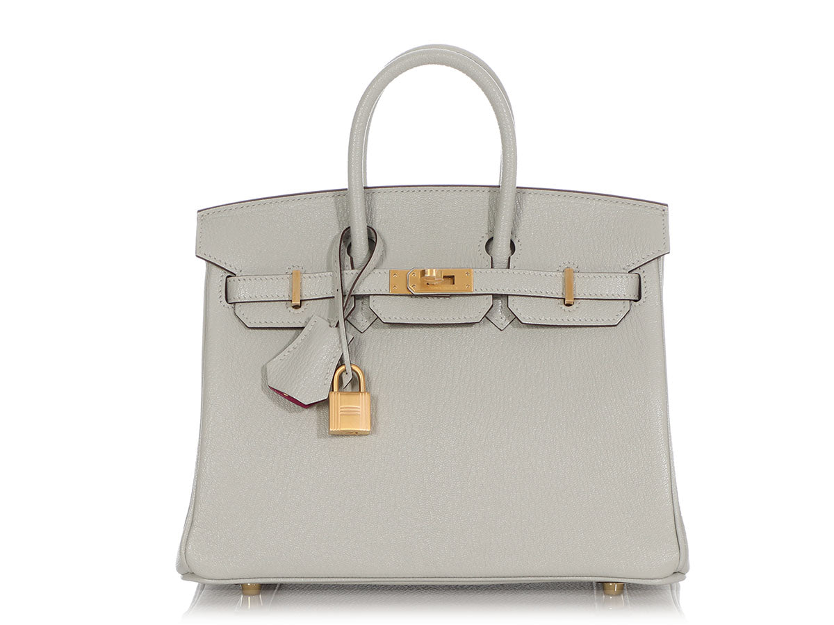 Hermès Special Order Gris Perle Chèvre and Rose Pourpre Verso Birkin 2