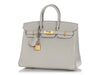 Hermès Special Order Gris Perle Chèvre and Rose Pourpre Verso Birkin 25