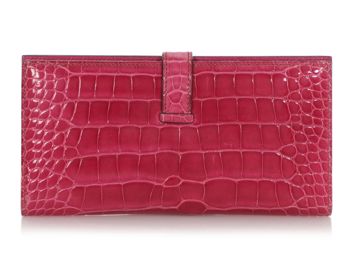 Pink Croc Embossed Bifold Wallet - Bifold Wallets - Michael Louis