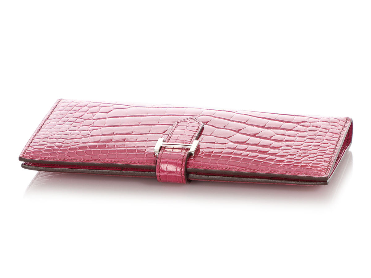 Hermès Wallet Bearn Fuchsia Alligator