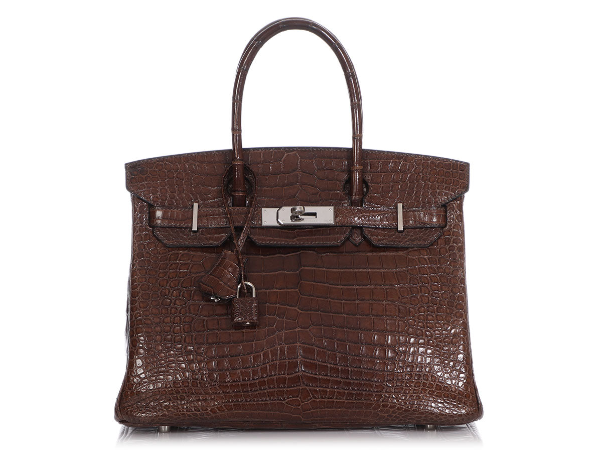 Hermès Havane Matte Porosus Crocodile Birkin 30 by Ann's Fabulous Finds