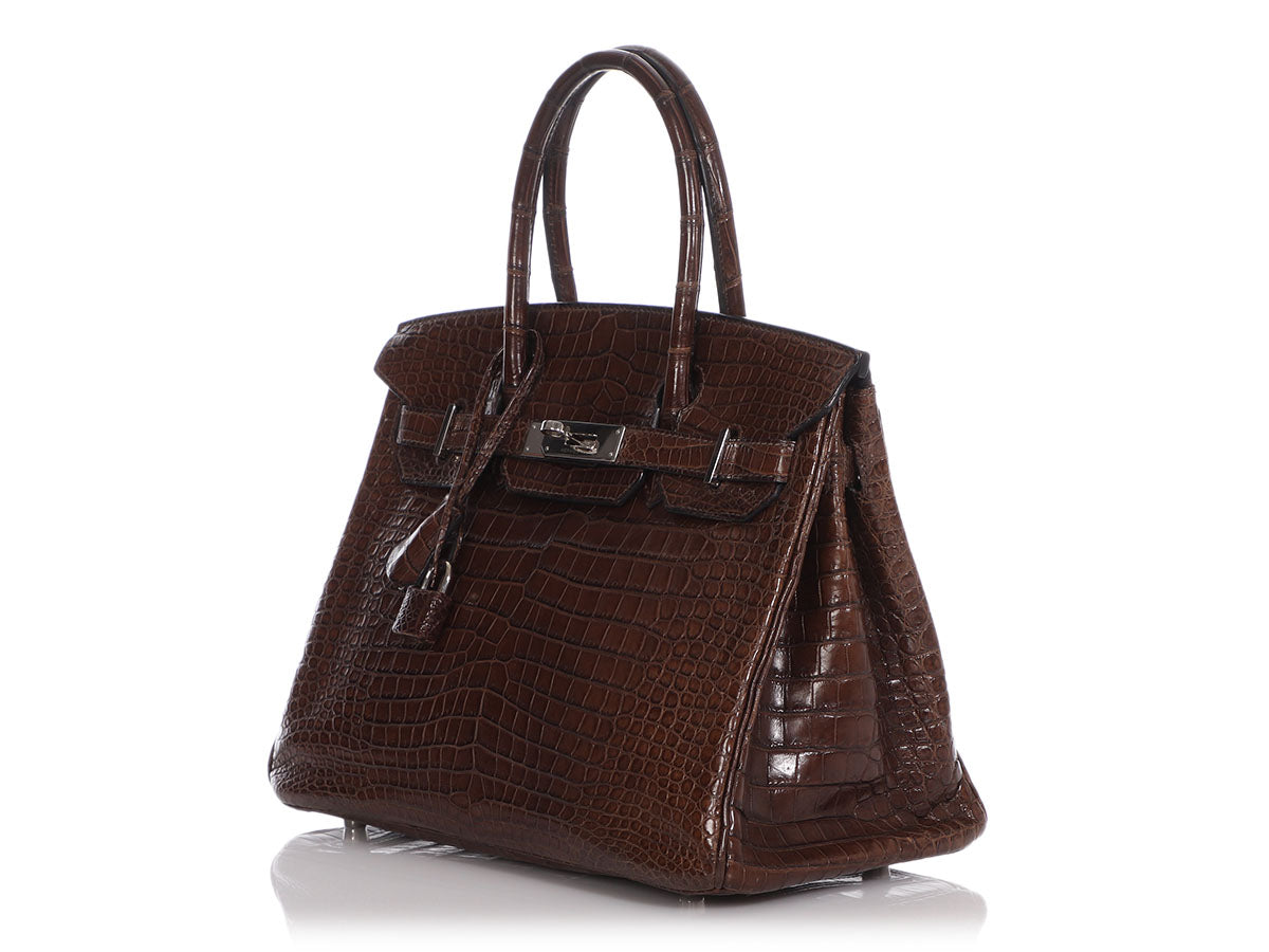Hermès Matte Porosus Crocodile Birkin 30 - Purple Handle Bags, Handbags -  HER549508
